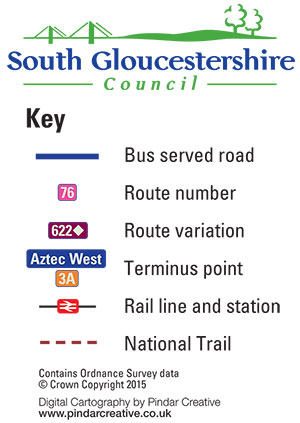 South Gloucestershire Bus Network Map key